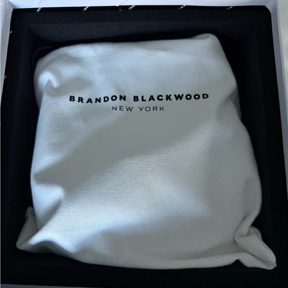 Blue waxed denim Brandon Blackwood Bag with Gold Accents - Picture 12 of 14